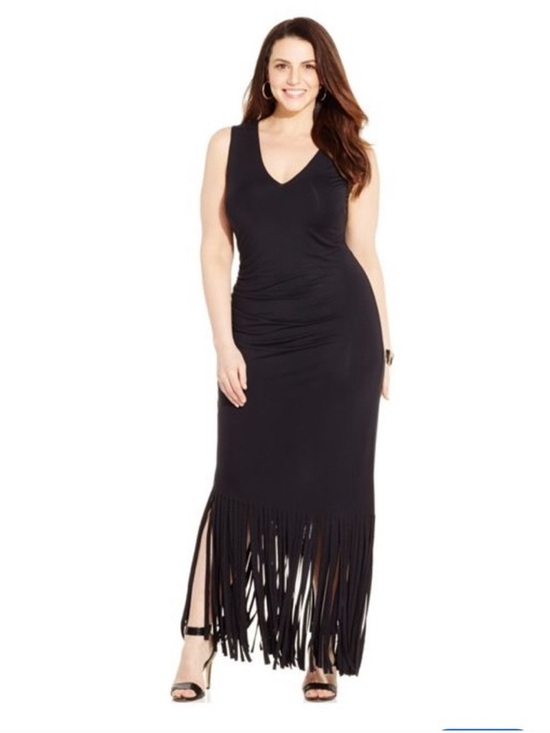 INC International Concepts Dresses & Skirts - NWOT INC International Concepts Black Sleeveless Fringe Hem Maxi Dress